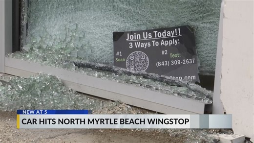 Photos: Vehicle hits North Myrtle Beach Wingstop