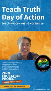 Trans rights are human rights. Trans students and staff are in every school and they deserve to not only be safe, but welcomed, supported, and to have their identities reflected in the curriculum. #TeachTruth is a commitment by educators to teach full and accurate U.S. history and current events, and to affirm the humanity of all students and staff. It is a call to raise awareness of the dangers of lying to students about the existence and persistence of structural and systemic racism, and all f