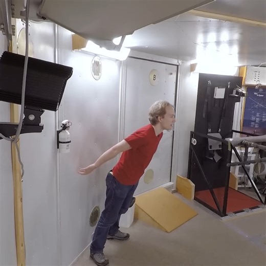 The artificial gravity lab - In the Ashton Graybiel Spatial Orientation Laboratory at Brandeis University, there's the Artificial Gravity Facility: otherwise known as the rotating room. No-one's invented futuristic gravity plating yet, but if you want to test how humans would cope with artificial gravity, this is the best way. | Tom Scott