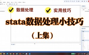 STATA｜快速学会使用stata进行数据处理（实用小技巧分享！）上集
