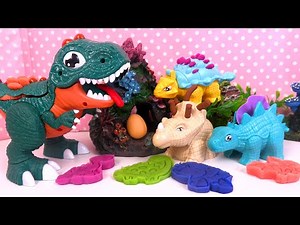 Pâte à modeler Dinosaures Tyrannosaure, Tricératops Animaux de la Jungle