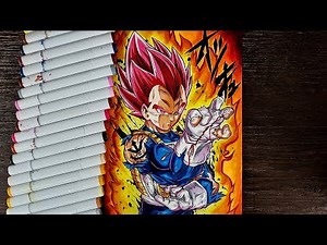 Drawing Vegeta Super Saiyan God Power and Pride