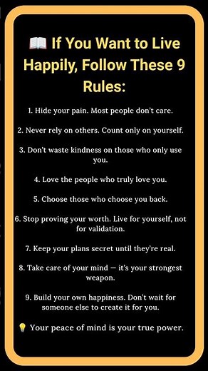 💡 9 Rules for a Truly Happy Life | Life-Changing Advice