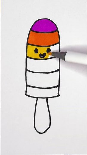 💕 Paleta Arcoíris 🍭 Helado fácil de dibujar