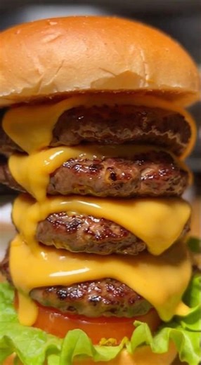 ASMR Cheeseburger Close-Up | Melted Cheese Layers | No Talking #food #asmr #shorts