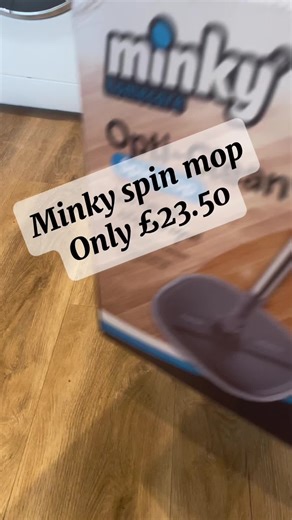 The Minky Opti Clean spin mop means you never have to mop with dirty water again! Absolutely a home essential! #tiktokmademebuyit #dealdrops #minky #spinmop #spinmopandbucket
