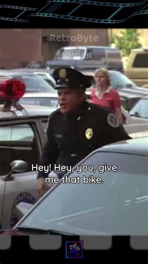 Harris Rides His Motorcycle Straight Into a Horse - Police Academy #movie #80s #film #funny