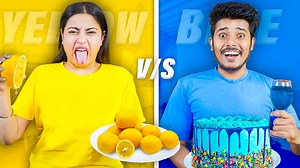 547K views · 15K reactions | YELLOW vs BLUE Color Food Eating Challenge ! | Nishu Tiwari Vlogs | Facebook