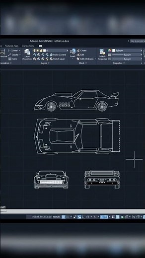 🚗 2D Car Design Drafting Tutorial | Student AutoCAD Project
