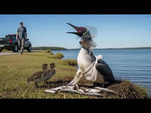 A Brave Animal Rescue: Mother Loon and Her Chicks Saved from Plastic Waste | rescue