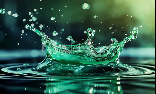 Close-up of a water splash creating a crown shape, showcasing fluid dynamics and beauty.