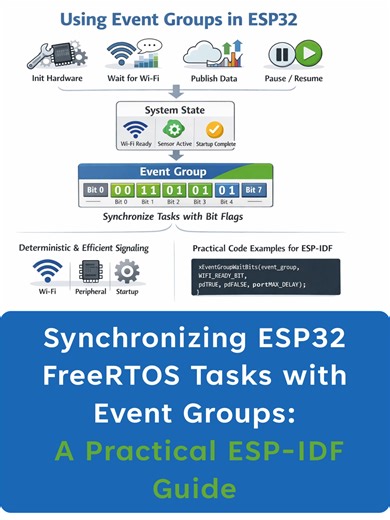 "Synchronizing ESP32 FreeRTOS Tasks with Event Groups A Practical ESP-...