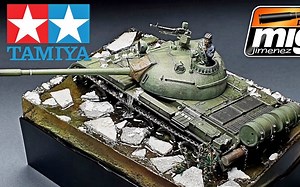 【ScaleModelAircraft】田宫 1/48 苏联 T-55坦克 模型及涉水场景制作