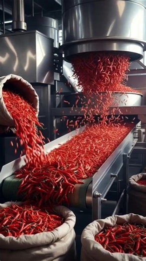 mirchi powder bante kese h | red chilli powder making in factory #redchillipowder #factoryprocess