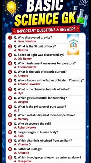 Basic Science GK | 15 Important Science Questions & Answers | General Science GK 2026