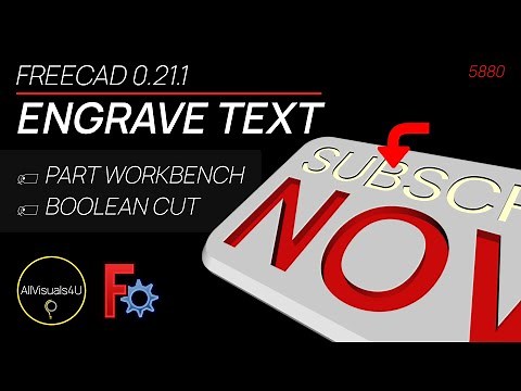 ✂ How To Cut Text From 3D Model - FreeCAD Boolean Cut - FreeCAD Boolean Operations