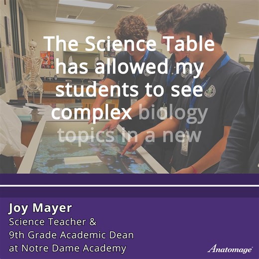 Science teacher Joy Mayer from Notre Dame Academy shares her perspective on how tools like Science Table by Anatomage are transforming the classroom. To learn more visit: https://science-table.com/ Notre Dame de la Baie Academy #testimonial #Anatomage #ScienceTable #STEMEducation #Science #teachingtools #teacher | Anatomage | Facebook