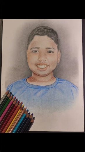 how to do color pencil portrait drawing 🤔ll power of color #drawing