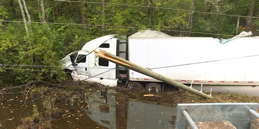 18-wheeler crashes into swamp in North Carolina: See pictures here