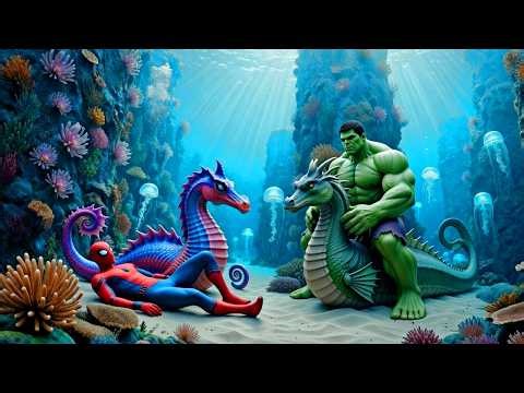 Spider-Man 🆚 Hulk | Legendary Seahorse Racing Championship 🏁 Epic Racing Showdown