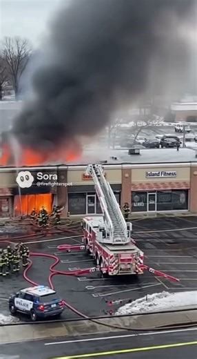 Strip mall fire! 2nd alarm! #fire #firefighters #scary