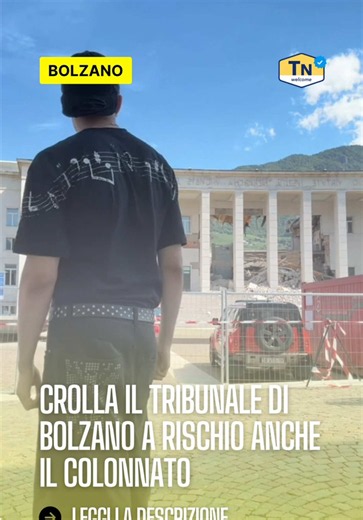 Crollo al Tribunale di Bolzano: parte dell’edificio crollata