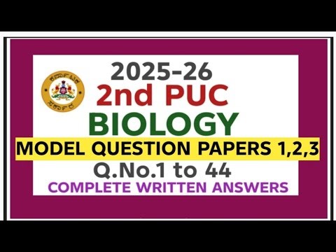 2nd PUC Biology model question papers 2026 with answers|1,2,3|2026