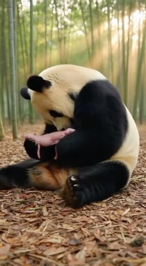 “A mother panda’s first moments with her newborn… pure magic.”