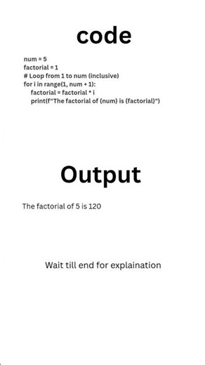 Can you calculate 5! with just a for loop? #python #shortsfeed