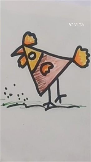 Drawing Using Shapes #tutorial #drawing #art #diy #triangle #birds Draw With Shapes#shorts #youtube