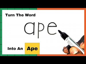 How To Draw An Ape From The Word 'ape' | Ape Drawing Very Easy | Easy Drawing | Drawing Steps 101