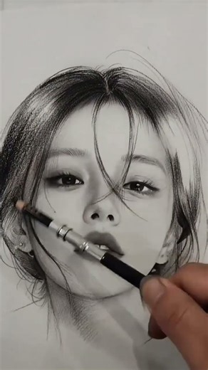 Draw a Stunning Girl Portrait with Just 1 Pencil! 🎨 #Drawing