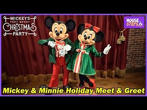 Mickey and Minnie Meet & Greet in Holiday Outfits - Mickey’s Very Merry Christmas Party 2025