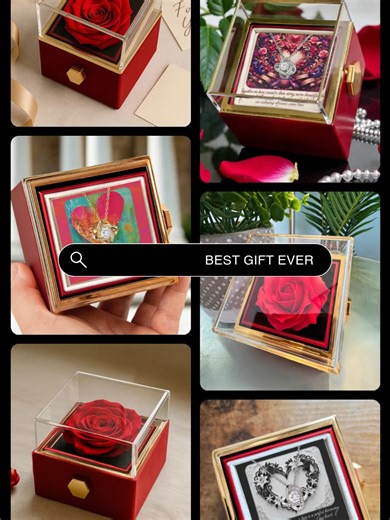 Watch the moment they fall in love 🌹 This rotating rose box is more than a gift ~ it’s an experience. Elegant. Timeless. Unforgettable. 💎 Perfect for someone truly special.#TheSterlingCloverCo #VIP #Gift #Love #thoughtfulgifts #valentinesday #ForHer #Jewelry