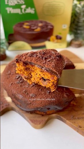 Hot Chocolate Custard with Christmas Plum Cake! ☃️🍒🍫🎄 #christmascake #homemade #chocolatepudding