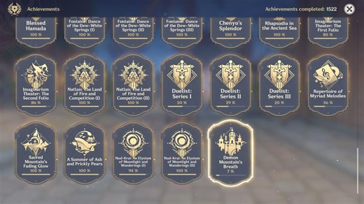 Genshin Impact Luna VI achievements list
