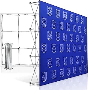 Custom Portable Tension Fabric Display Backdrop with Collapsible Banner Stand for Events, Trade Show,Backdrop Booth, Weddings and Advertising