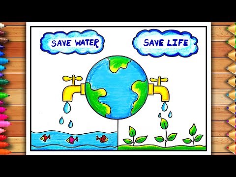 World Water Day Drawing | World Water Day Poster | Save Water Save Life Poster | Save Water Drawing