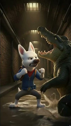 Bolt saved the cat from the crocodile!🐶🐱