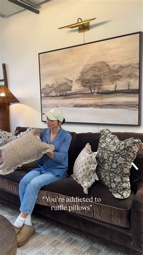 Rug & Weave - Sarah McBean & Svein Piene on Instagram: "NEW PRODUCT ALERT 🔔 Double-Sided Block Print Pillows! Greta, Noreen, Betsy, Dolly, Tillie, Mila and Adeline double-side with ruffles are all now available! They are so pretty and the double-sided feature makes them high design impact, giving all the heart eyes 😍 #rugandweave #pillows #ruffles #pillowswithruffles #blockprint"