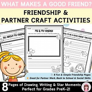 Friendship Craft Activities for Kids SEL Partner Interview First Week of School