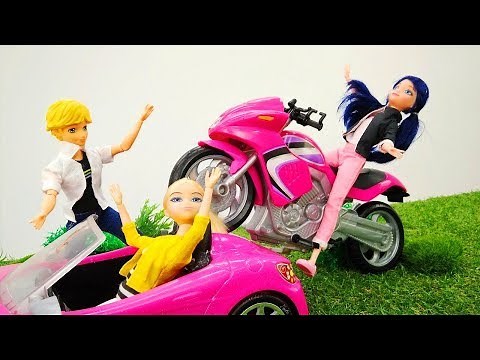 Miraculous Ladybug doll & Cat Noir doll in real life. Kids play with dolls & toys