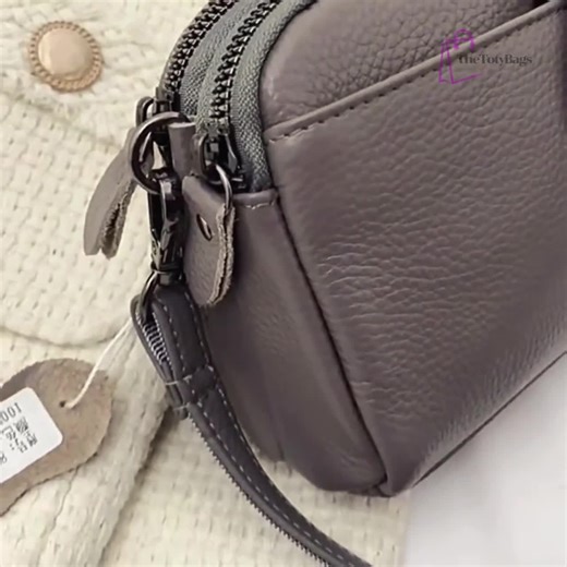 Genuine Leather Crossbody Bag, Multi-pocket Shoulder Bag, Everyday Purse, Casual Handbag, Women's Daily Essential Bag, Multi-zipper Purse - Etsy