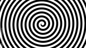 Radial hypnotic spiral animation. Black white swirl.