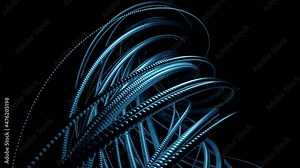 Abstract background with alien tentacles spinning on a black background. Design. Scientific, technological, sci-fi, horror pattern of extraterrestrial creature.