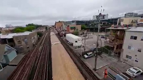 Un drone au stade de baseball Wrigley Field