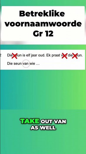 Betreklike voornaamwoorde | Afrikaans FAL | Gr 12