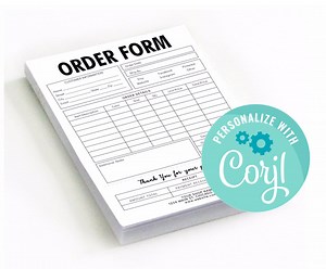 Editable Small Business Mini Order Forms With Tear off Receipt | SIZE 5X7 - Etsy