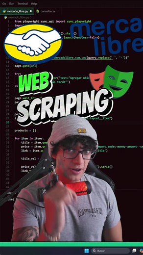 Edward Burgos Prada on Instagram: "Te enseño a realizar web scraping con playwright, ten en cuenta que los selectores provienen de haber investigado la estructura de la página para acceder a elementos específicos de esta. #programacion #python #playwright #webscraping"