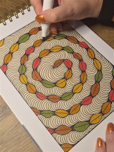 Inktober Leaves Drawing — Sakura Micron & Ohuhu Markers (Drawing 53)